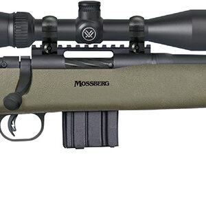 MOSSBERG MVP PATROL .300 AAC BLACKOUT 16.25IN BARREL MEDIUM BULL RIFLE SIGHTS 10RD MAGAZINE THREADED WITH A2 FLASH SUPPRESSOR OD GREEN STOCK WITH ADJUSTABLE CHEEK RISER AND VORTEX 3-9X40 SCOPE INSTALLED MATTE BLUE TALO 27706