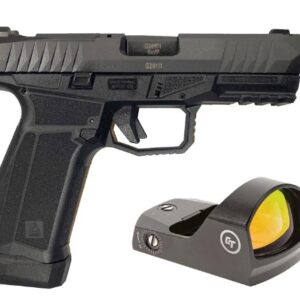 AREX DELTA X OR 9MM 1X17RD 1X19RD AMBI MAG AND SLIDE RELEASE 5X OPTICS PLATES BLACK WITH CRIMSON TRACE RED DOT