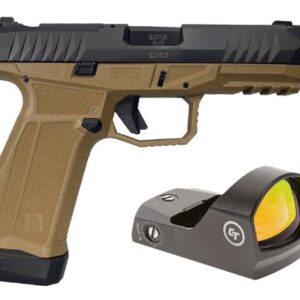 AREX DELTA X OR 9MM 1X17RD 1X19RD AMBI MAG AND SLIDE RELEASE 5X OPTICS PLATES FDE WITH CRIMSON TRACE RED DOT