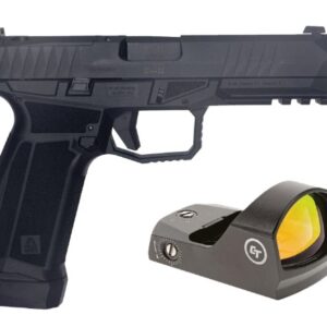 AREX DELTA L OR 9MM 1X17RD 1X19RD AMBI MAG AND SLIDE RELEASE 5X OPTICS PLATES BLACK WITH CRIMSON TRACE RED DOT