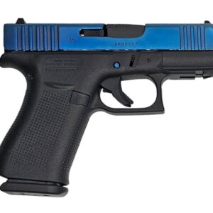 GLOCK 43X FRONT RAIL 9MM COBALT BLUE SLIDE WITH ENGRAVING 10RD