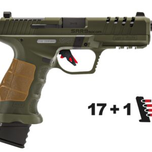 SAR SAR9 SOCOM HGA 9MM 5.2 IN THREADED BBL OPTIC READY 3 DOT NIGHT SIGHTS OD GREEN 1/17 1/21RD MAG