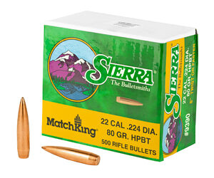 SIERRA MATCHKING .224 80GR 500CT