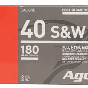 Aguila Ammunition .40 S&W Handgun Ammo - 180 Grain | FMJ Flat Nose | 50rd Box