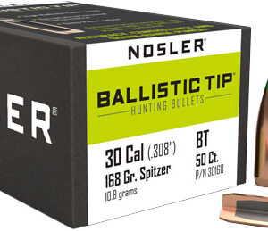 NOSLER BULLETS 30 CAL .308 - 168GR BALLISTIC TIP 50CT