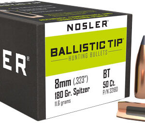 NOSLER BULLETS 8MM .323 - 180GR BALLISTIC TIP 50CT