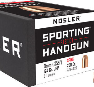 NOSLER BULLETS 9MM .355 - 124GR JHP 250CT