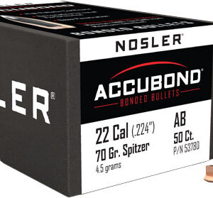 NOSLER BULLETS .22 CAL .224 - 70GR ACCUBOND 50CT