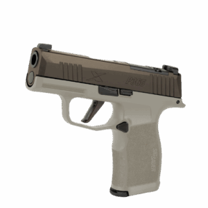 SIG SAUER P365X TWO TONE TAN 9MM PSTL 3.1" BBL 2-12RD MAGS, OPTC PLTE COVER