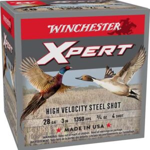 WINCHESTER 28 GA 3" #4 XPERT HV STEEL PHEASANT DUCK 3/4 OZ 25 RD/BX 10 BX/CS