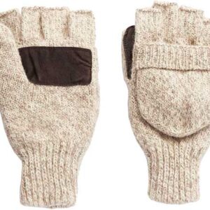 HOT SHOT BASICS RAGG WOOL POP- - TOP MITTEN INSULATED OATMEAL