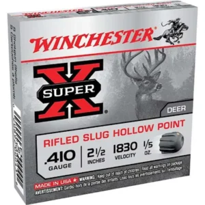 .410GA 2-1/2" 1/5OZ SUPER X RIFLED SLUG HP 15RDS