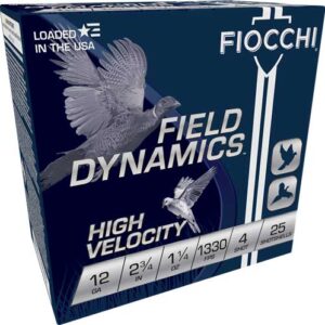 FIOCCHI 12GA 2.75" 1-1/4OZ #4 - 1330FPS 25RD 10BX/CS