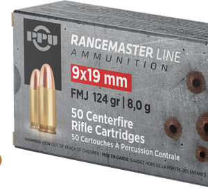 PPU RANGEMASTER 9MM LUGER - 124GR FMJ 50RD 20BX/CS