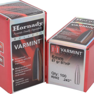 HORNADY BULLETS 6MM .243 - 87GR JHP-BT 100CT 25BX/CS