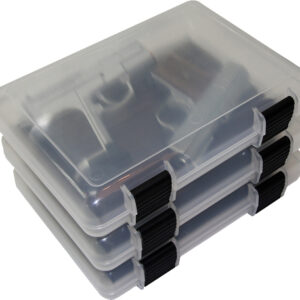 MTM IN-SAFE HANDGUN STORAGE - CASE 9" CLEAR SMOKE 3-PACK