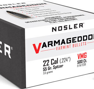 NOSLER BULLETS 22 CAL .224 - 55GR VARMAGEDDON TIPPED 500CT