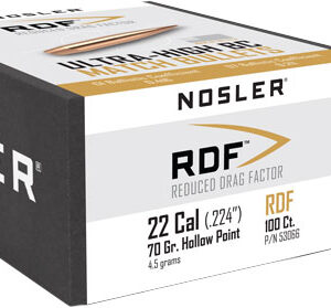 NOSLER BULLETS 22 CAL .224 - 70GR RDF HPBT 100CT