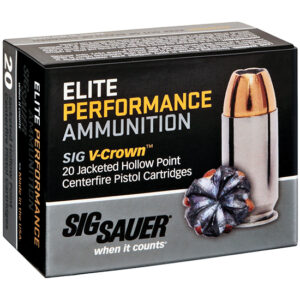SIG AMMO 40SW 165GR ELITE V-CROWN JHP 20/10