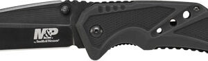 S&W KNIFE CLIP FOLDER 3.8" - BLADE BLACK W/ STRAP CUTTER