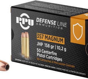 PPU DEF 357 MAG 158GR JHP 50RD BOX 10 BOXES PER CASE