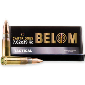 BELOM 7.62X39 BRASS 123GR FMJ 20RD BOX 24 BOXES PER CASE