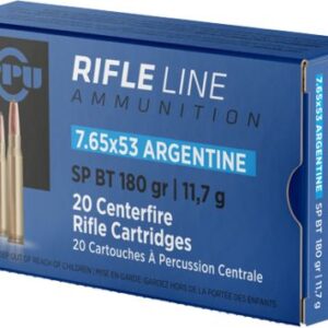 PPU 7.65X53 ARGENTINE SP 180GR 20RD BOX 10 BOXES PER CASE
