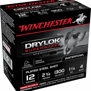 WINCHESTER DRYLOK STL MAG 12G 2-3/4' #4 1-1/4OZ 25RDS