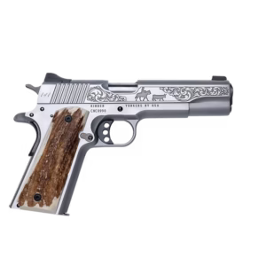 KIMBER CUSTOM CATTLEMAN 1911 45ACP PISTOL STAINLESS ENGRAVED, STAG GRIPS 1 OF 200 MADE