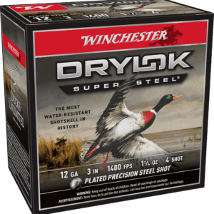 WINCHESTER DRYLOK SUPER STEEL 12 GA 3" #4  1-1/4 OZ 25 RD/BX 10 BX/CS