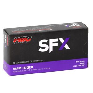 PMC SFX 9mm Luger Handgun Ammo - 124 Grain | SFHP | 50rd Box