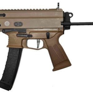Grand Power Stribog SP9A3 Pistol - FDE | 9mm | 8" Threaded Barrel | 30rd | PDW Brace w/ Tailhook