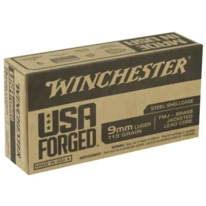 WINCHESTER 9 MM USA FORGED STEEL FMJ 115 GR 50 RD/BX 10 BX/CS