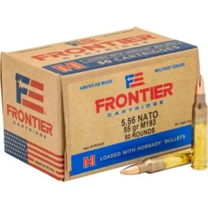HORNADY FRONTIER 5.56 55GR FMJ 50RD BX 500RD CASE
