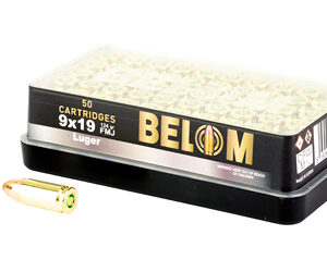BELOM 9MM 124GR FMJ BRASS 50/1000