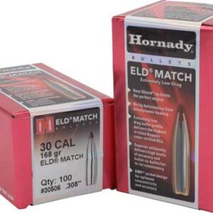 HORNADY BULLETS 30CAL .308 - 168GR ELD-MATCH 100CT 15BX/CS
