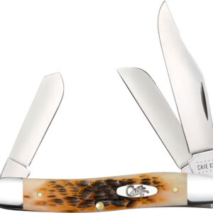 CASE KNIVES AMBER BONE PEACH - SEED JIG STOCKMAN