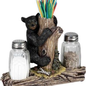 RIVERS EDGE BEAR SALT & PEPPER - SHAKERS & TOOTHPICK HOLDER
