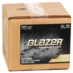 CCI BLAZER BRASS 9MM 115G FMJ 1000RD CASE