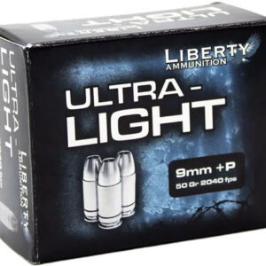 LIBERTY ULTRA LIGHT 9MM +P - 9MM LUGER 50GR HP 20RD 10BX/CS