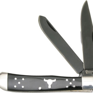 ABKT CATTLEMANS CUTLERY BLACK - ANGUS TRAPPER 2-BLADE FOLDER