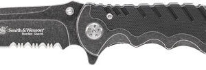 S&W KNIFE BORDER GUARD 3.5" - BLADE W/STRAP CUTTER/GLS BREKR