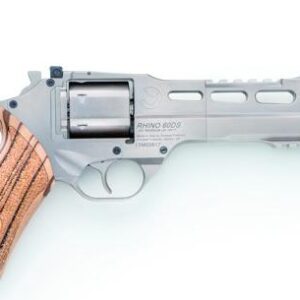 RHINO .357MAG REVOLVER 60 SAR CHROME 6IN BBL W/3 MOON CLIPS 6 RND