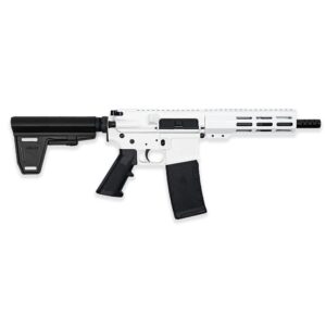GLFA 223 Wylde Braced Pistol .223 Wylde 30rd Magazine 7.5" Nitride Barrel White Finish