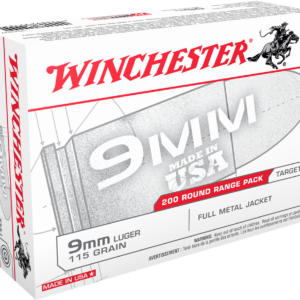 WINCHESTER USA 9MM 115GR FMJ 200RD BOX 1000RD CASE