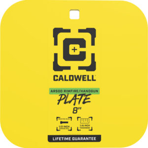 CALDWELL AR500 8" GONG TARGET - 1/4" RIMFIRE/HANDGUN STEEL YLW