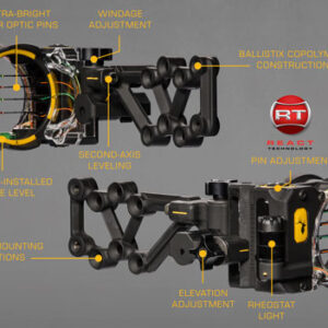 TROPHY RIDGE BOW SIGHT REACT - H4 4-PIN .019 RH BLACK