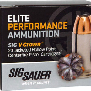 SIG AMMO 45ACP 185GR ELITE - V-CROWN HP 20RD 10BX/CS