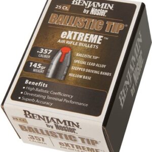 BENJAMIN 357 CALIBER PELLETS - 145 GRAIN NOSLER BT 25 PACK