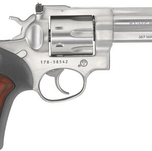 RUGER GP100 357MAG 4.20" ADJ. - SS RUBBER W/HARDWOOD 7-SHOT